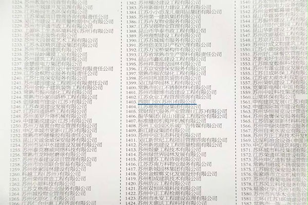 图4：公示名单中西朗门业（苏州）有限公司（序号1403，已标注）